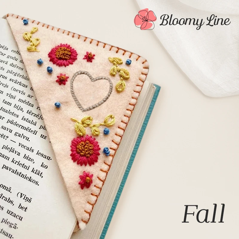 Bloomy Line - LAST DAY 70% OFF - Personalized Hand Embroidered Corner Bookmark