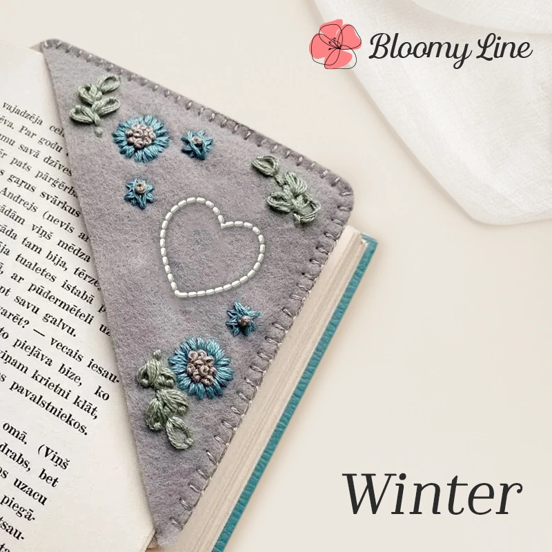 Bloomy Line - LAST DAY 70% OFF - Personalized Hand Embroidered Corner Bookmark