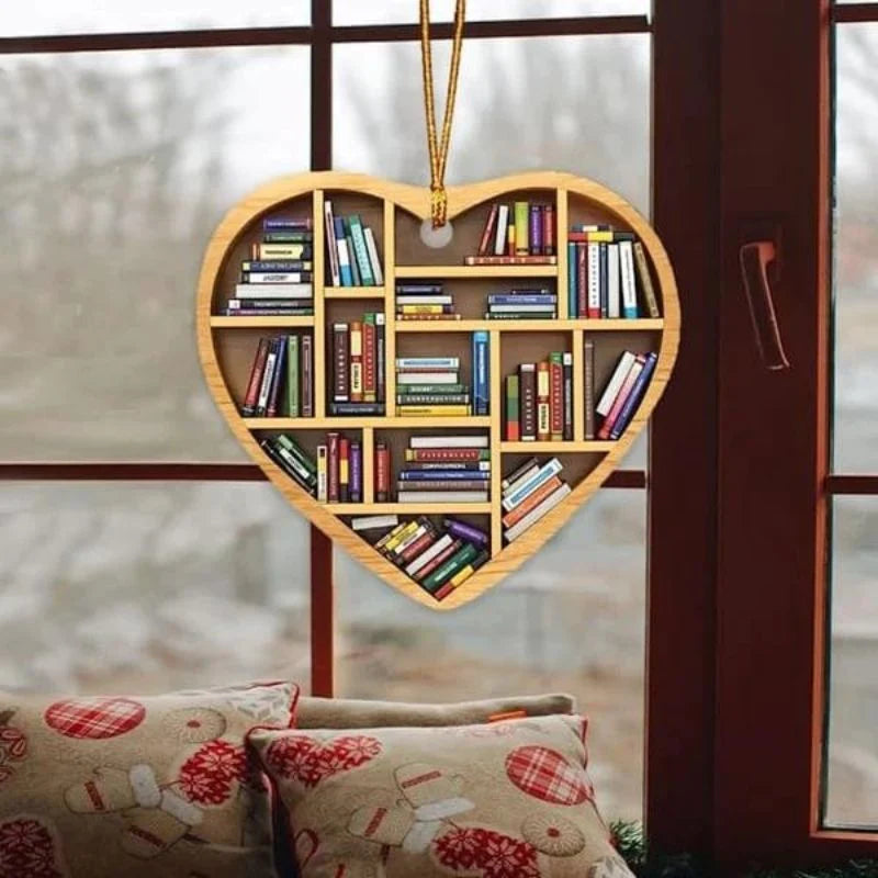 Book Lovers Heart Ornament