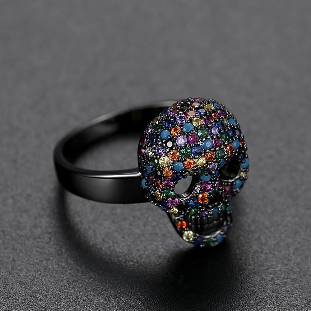 Calavera Crystal Skull Ring