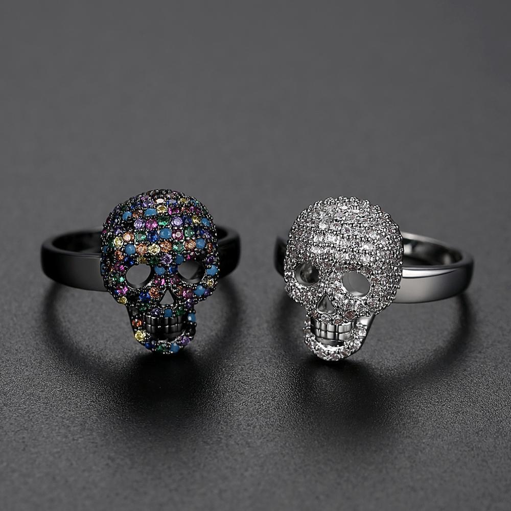 Calavera Crystal Skull Ring