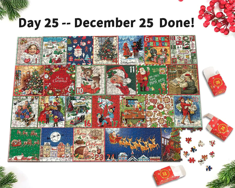 Poshprinteds Christmas Advent Calendar Jigsaw Puzzle