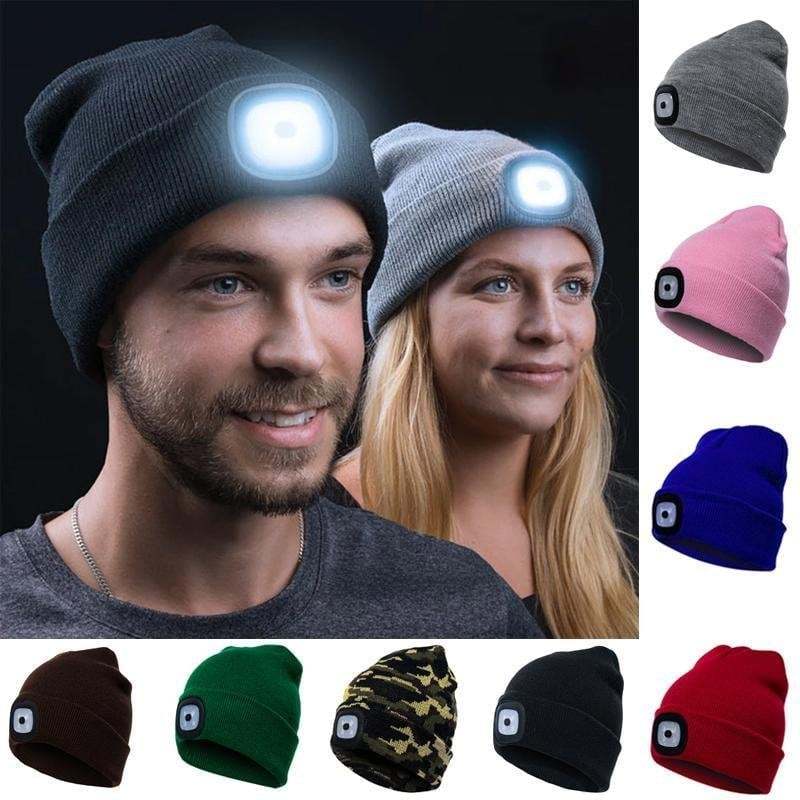 CHRISTMAS GIFT-LED BEANIE LIGHT (USB RECHARGEABLE CAPS)