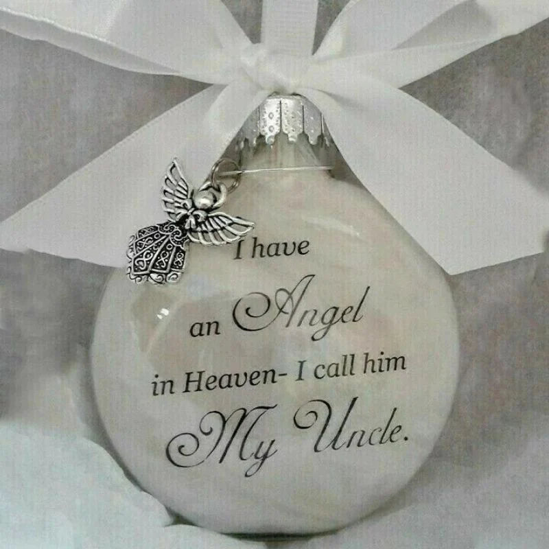 Christmas Ornaments Feather Ball - Angel In Heaven Memorial Ornament