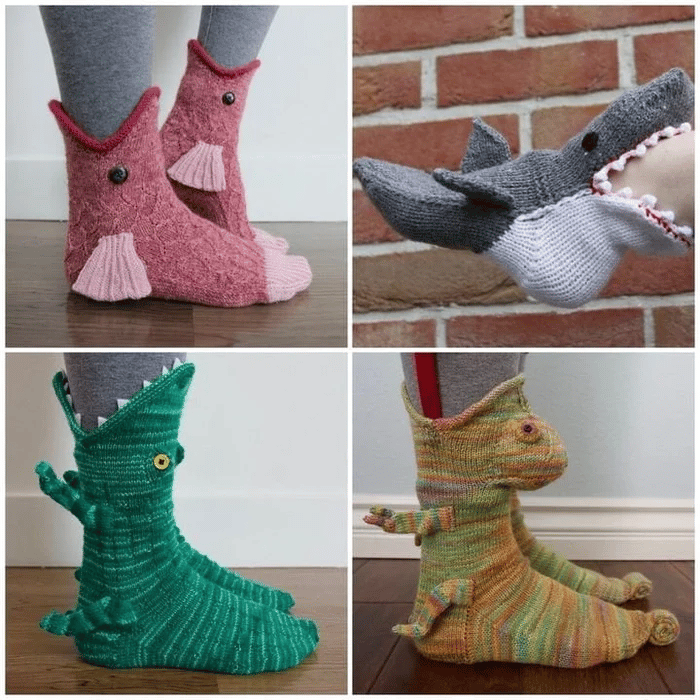 (Christmas Pre-Sale 50% OFF!!) - 3D knitted crocodile socks