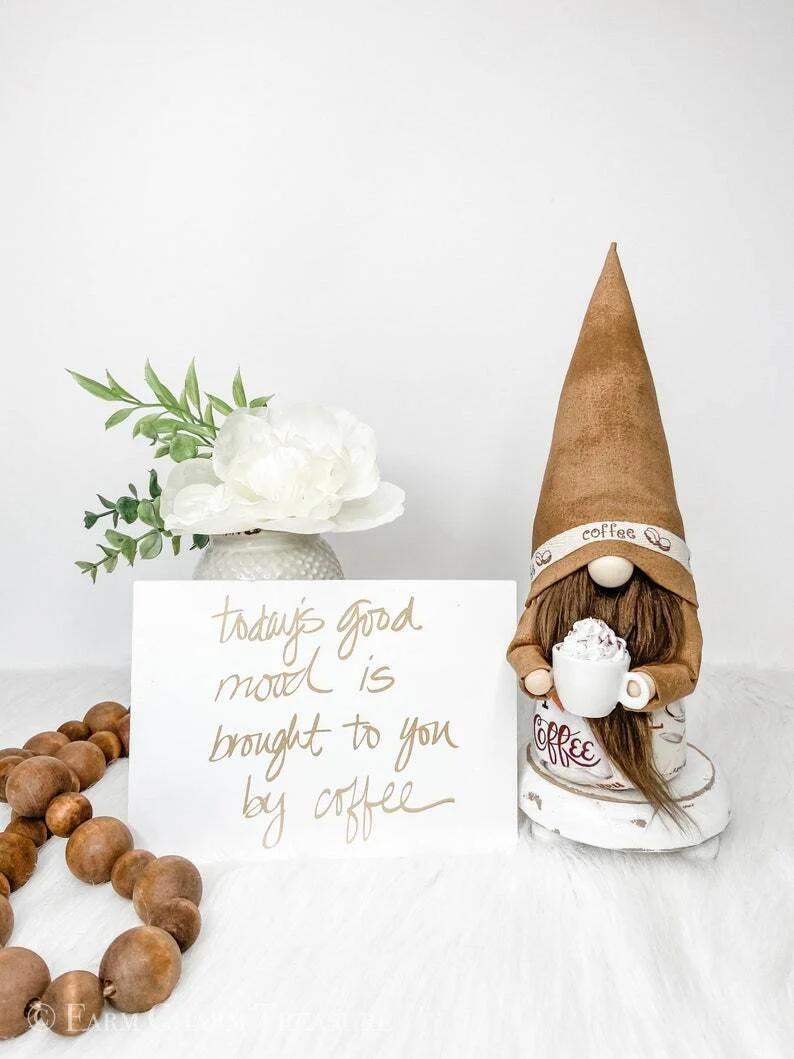 Coffee Gnome - Coffee Tiered Tray Gnome,Coffee Lover Gift