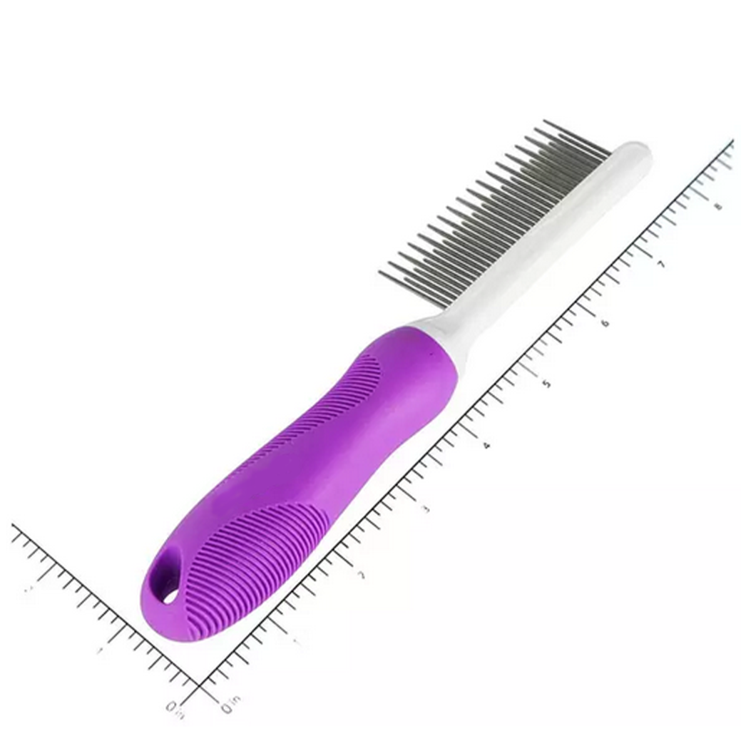 Detangling Pet Comb with Long & Short Stainless Steel Teeth for Removing Matted Fur