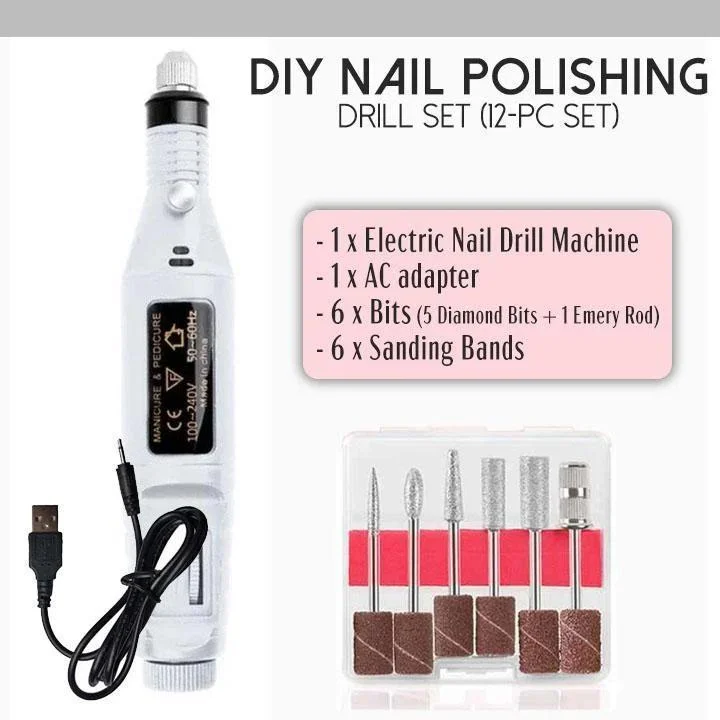 DIY Nail Polishing Drill Set (12-pc Set)