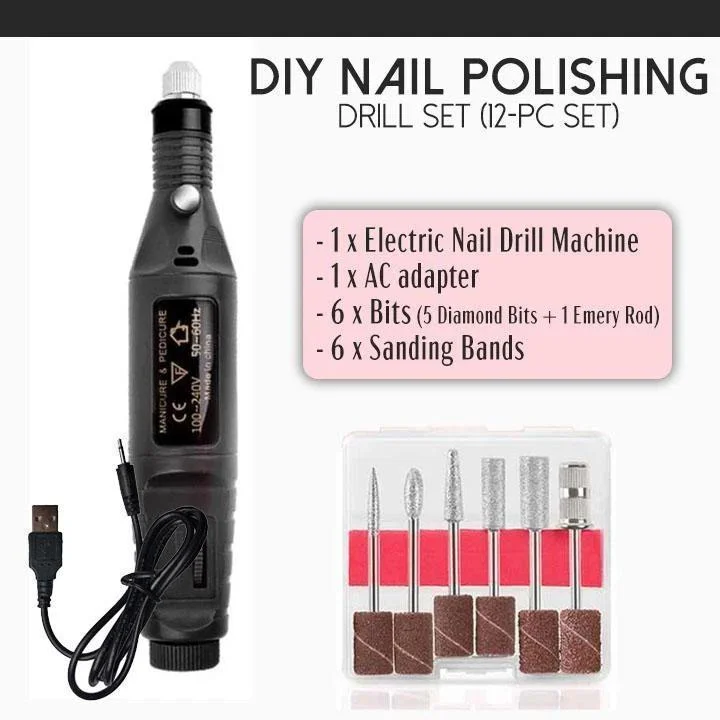 DIY Nail Polishing Drill Set (12-pc Set)