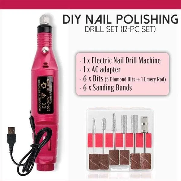 DIY Nail Polishing Drill Set (12-pc Set)