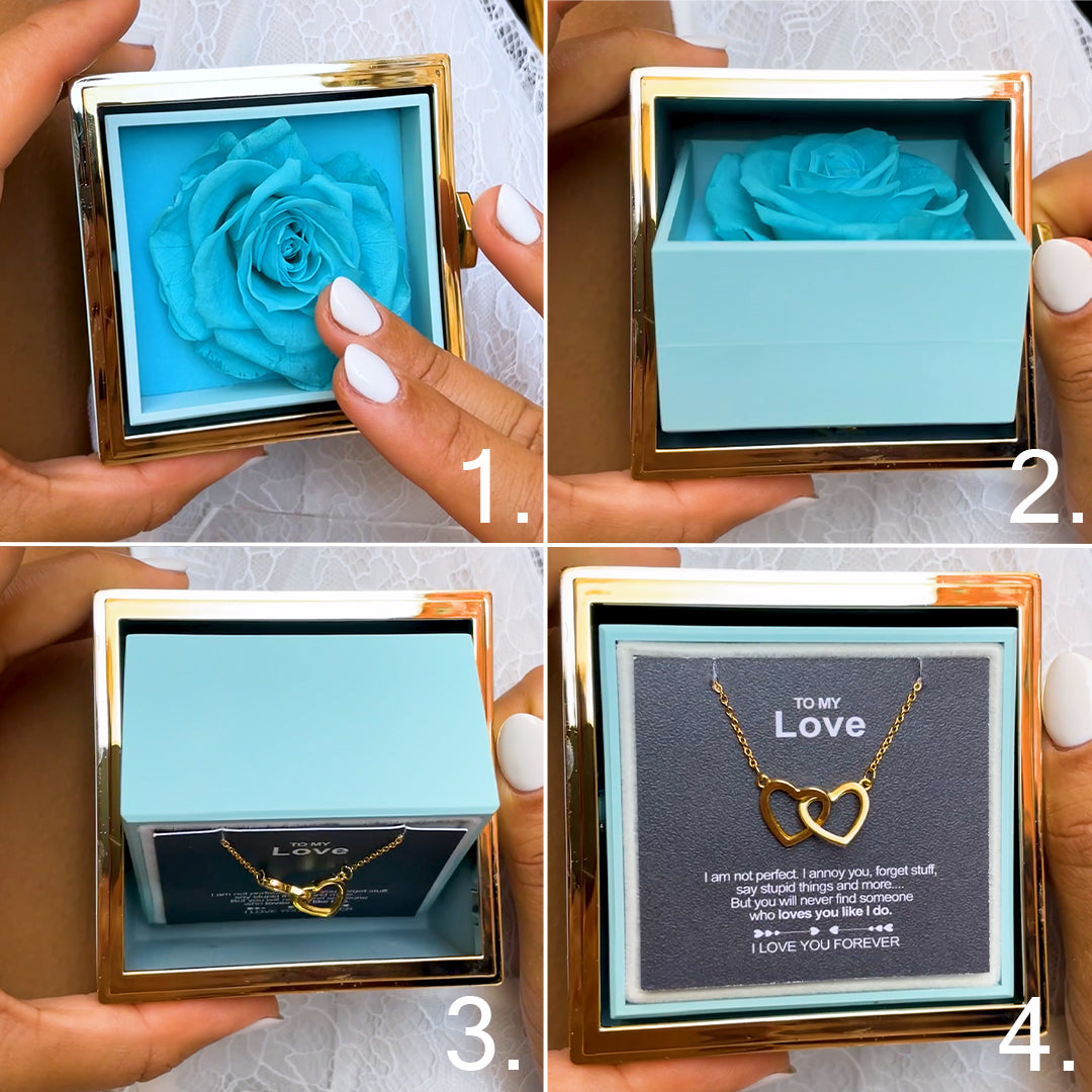 Engraved Necklace - With Real Rose - To My Love