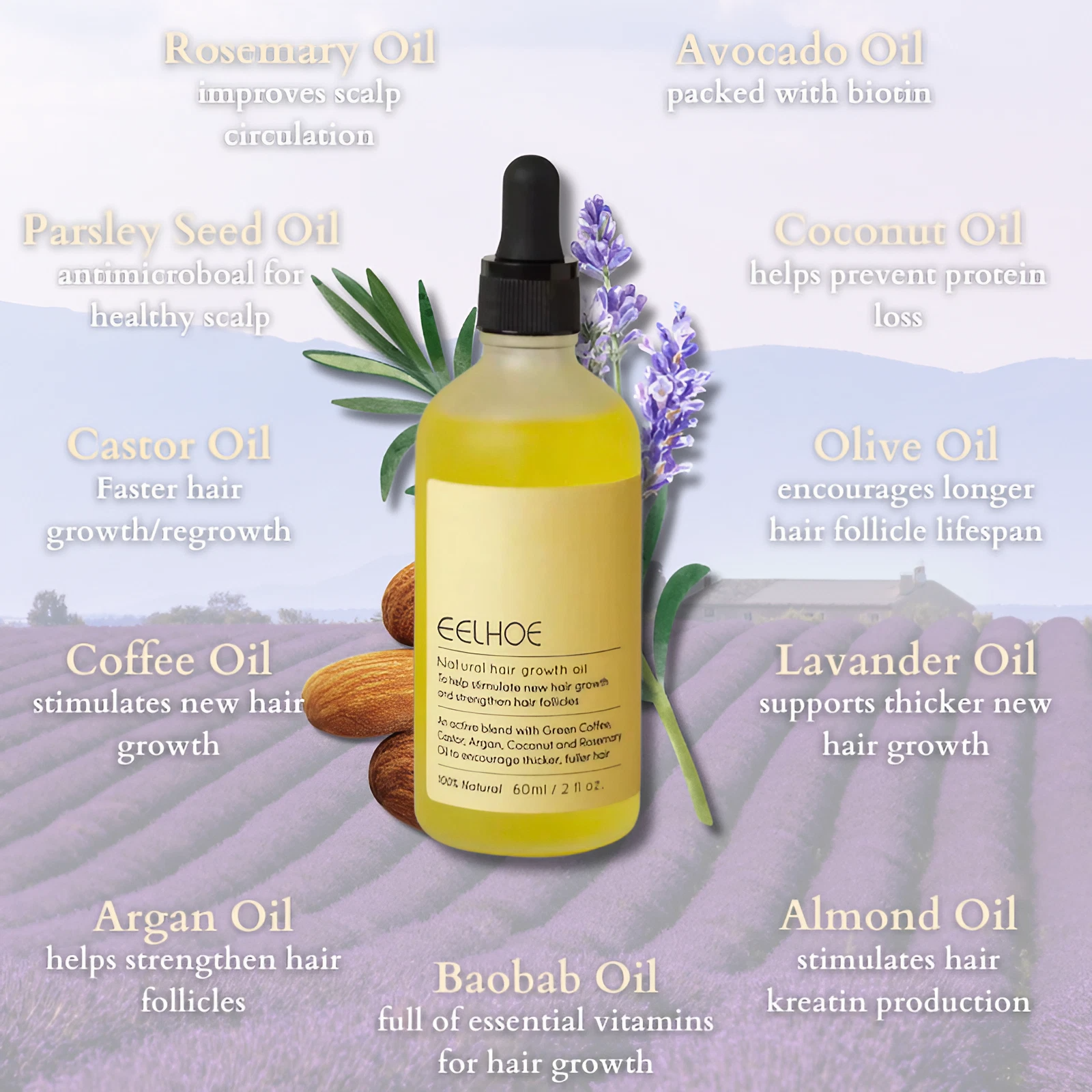 Evocye hair thickening oil formula