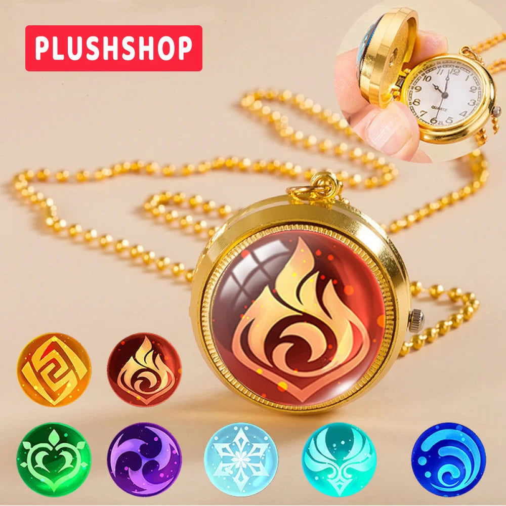 Genshin Sumeru Vision Pendant Metal Pocket Watch Necklace