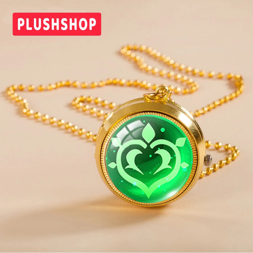 Genshin Sumeru Vision Pendant Metal Pocket Watch Necklace