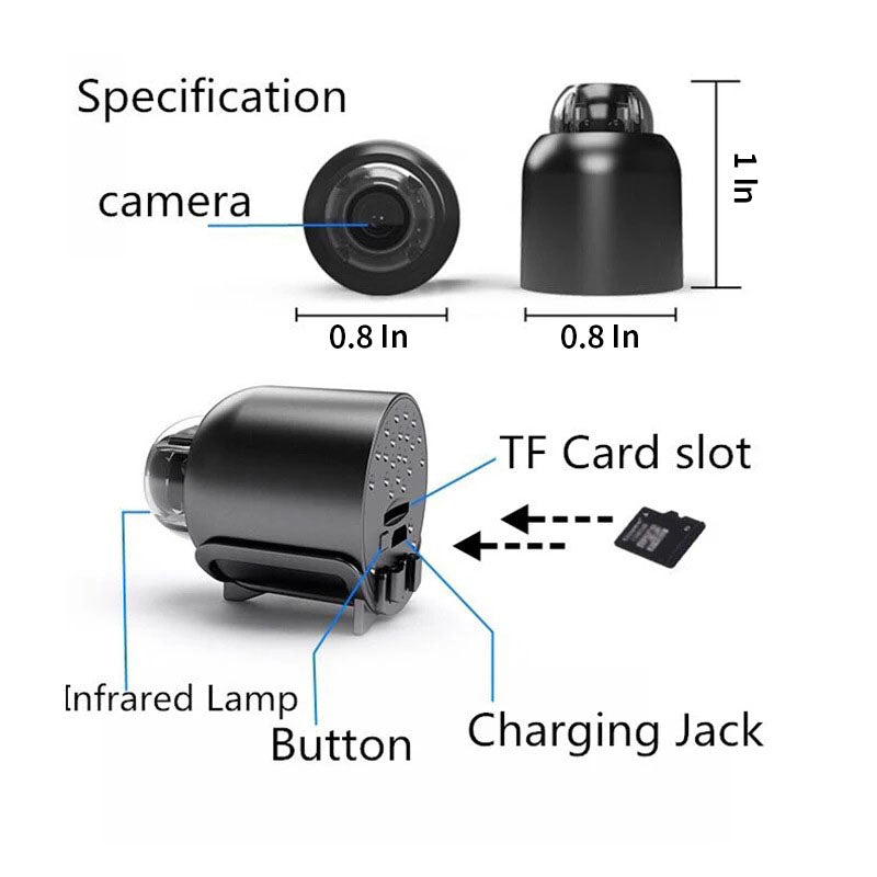 Hidden Mini camera: 2.4GHz Wifi Surveillance For Home Night Vision