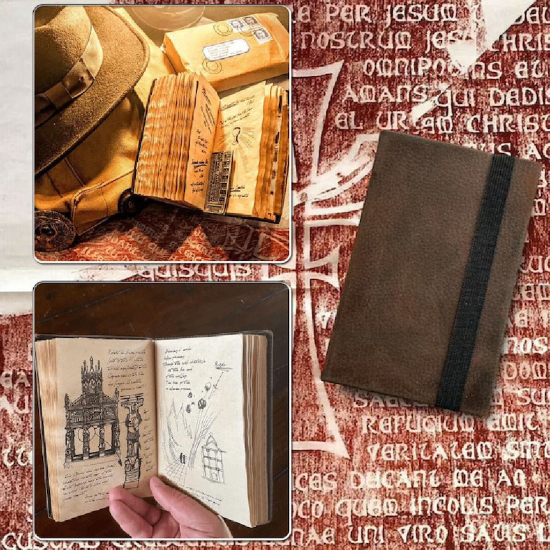 Hot Sale Collection - The Grail Diary - Indiana Jones Fan Made Prop Replica (Leather, DeLuxe version)