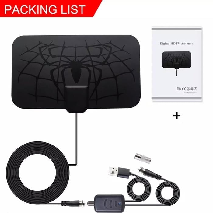 LAST DAY 49% OFF - Spider pattern new HDTV cable antenna 4K (5G chip, can be used worldwide)