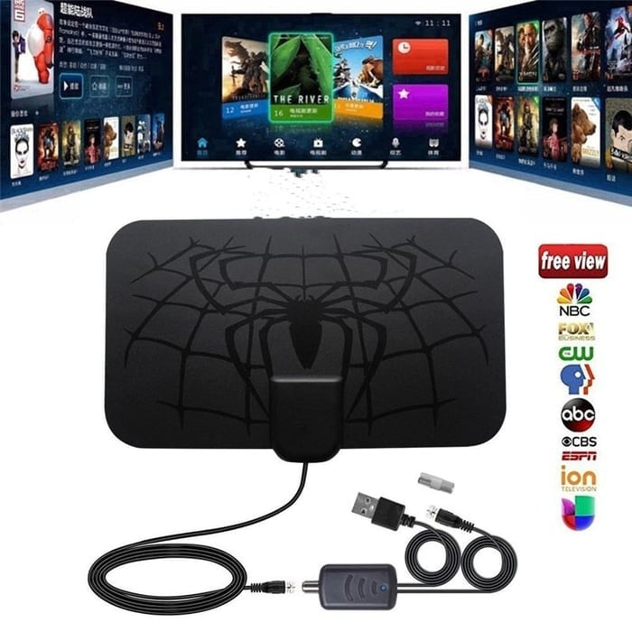 LAST DAY 49% OFF - Spider pattern new HDTV cable antenna 4K (5G chip, can be used worldwide)