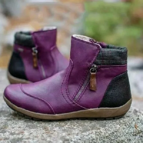 Last Day 49% OFF - Women Zipper Waterproof Ankle-Support Boots