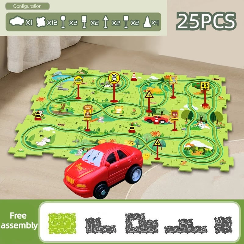 Last Day 50% OFF - Children's Educational Puzzle Track Car Play Set