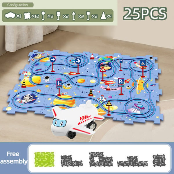 Last Day 50% OFF - Children's Educational Puzzle Track Car Play Set