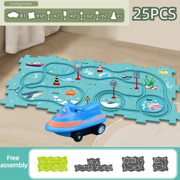 Last Day 50% OFF - Children's Educational Puzzle Track Car Play Set