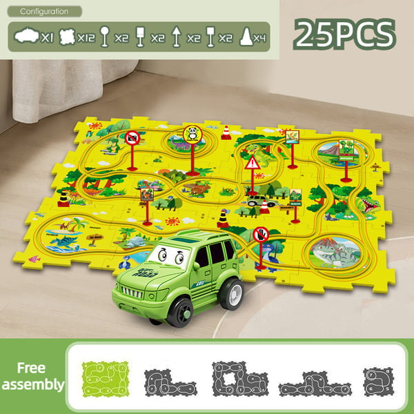 Last Day 50% OFF - Children's Educational Puzzle Track Car Play Set