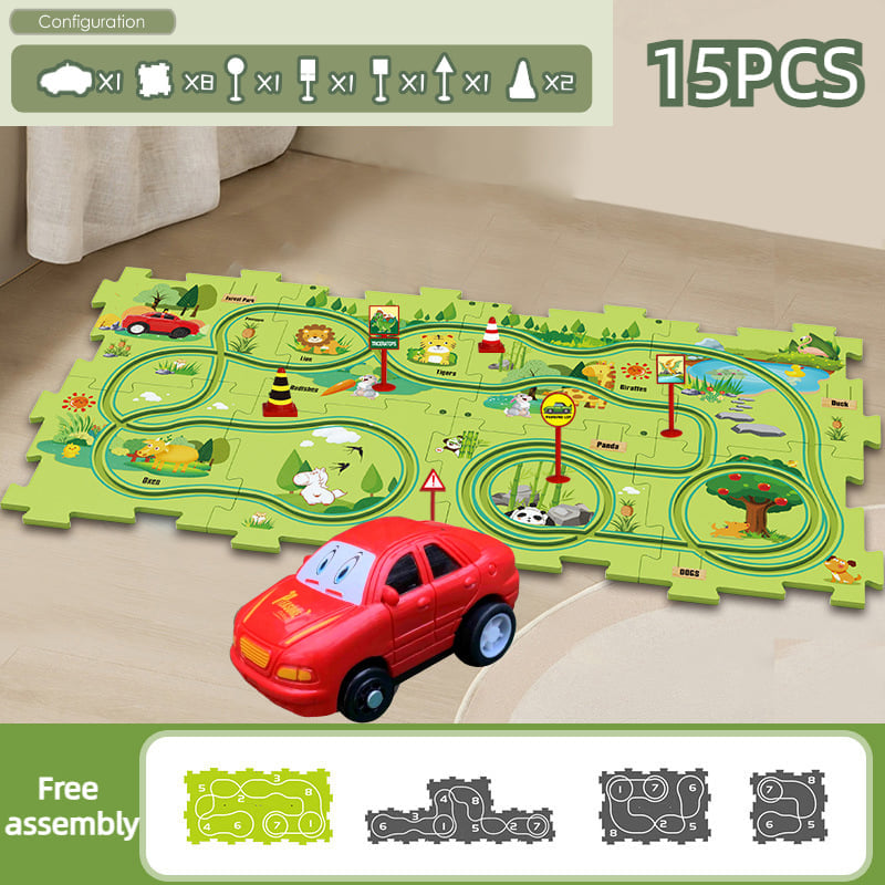 Last Day 50% OFF - Children's Educational Puzzle Track Car Play Set