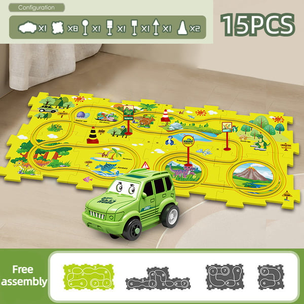 Last Day 50% OFF - Children's Educational Puzzle Track Car Play Set