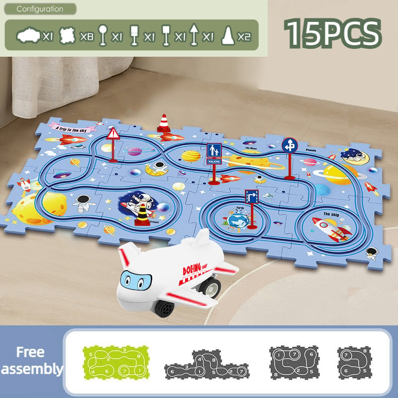 Last Day 50% OFF - Children's Educational Puzzle Track Car Play Set