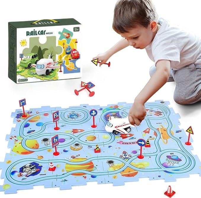 Last Day 70% OFF - Children's Educational Puzzle Track Car Play Set