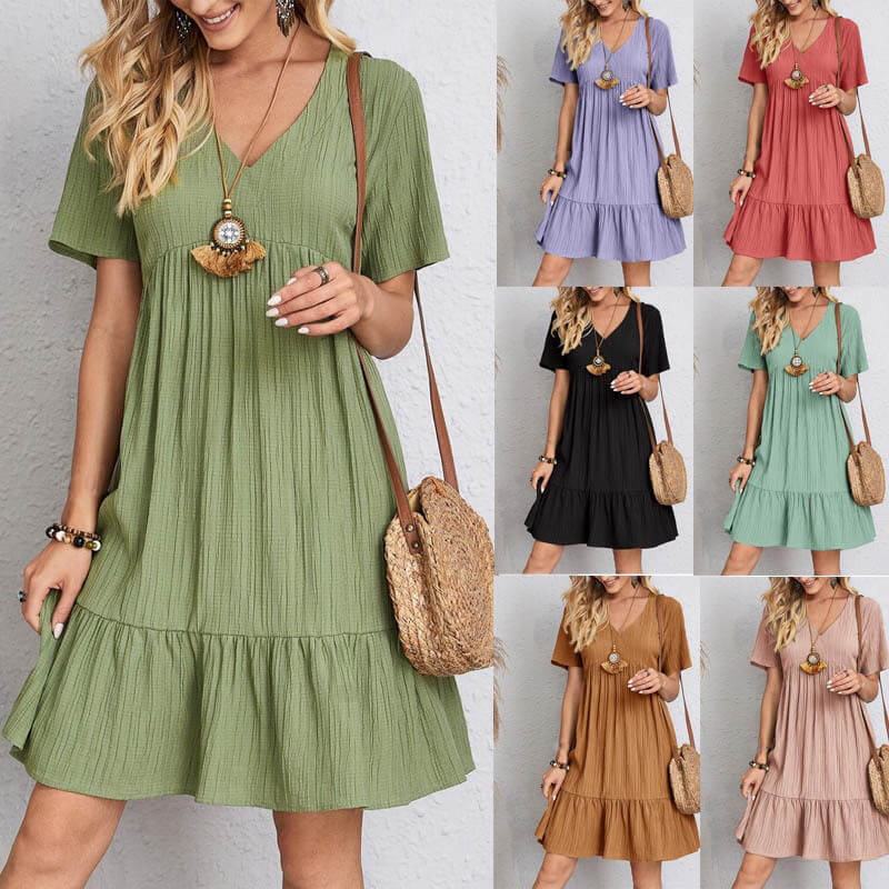 Last Day 70% Off - Loose Casual Tie Waist Flowy Dress