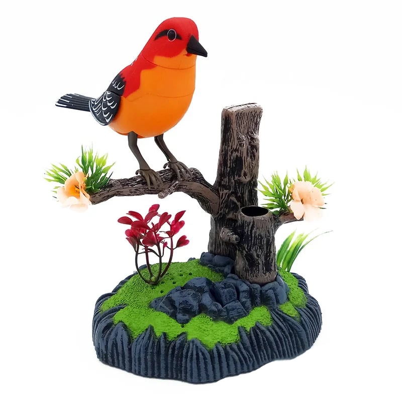 LAST DAY 75% OFF - Artificial Feathered Bird Cute Paper Bird Garden Home Parrot Statue Green&Red