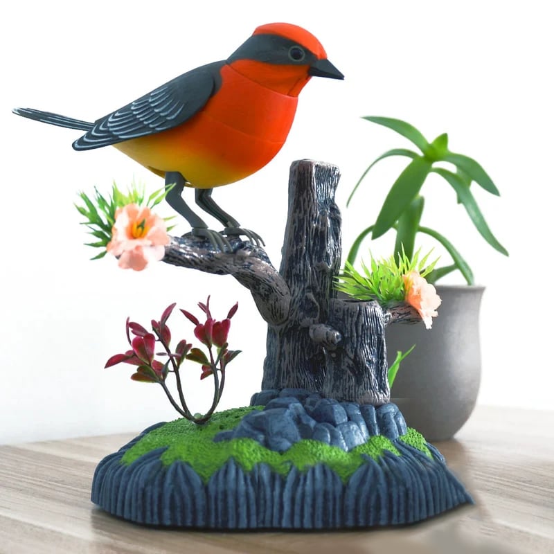 LAST DAY 75% OFF - Artificial Feathered Bird Cute Paper Bird Garden Home Parrot Statue Green&Red