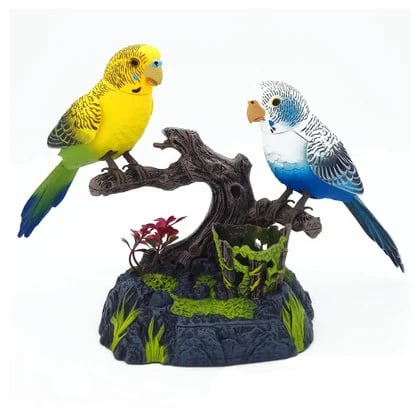 LAST DAY 75% OFF - Artificial Feathered Bird Cute Paper Bird Garden Home Parrot Statue Green&Red