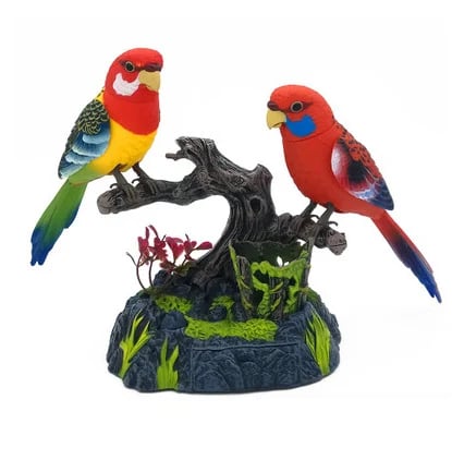 LAST DAY 75% OFF - Artificial Feathered Bird Cute Paper Bird Garden Home Parrot Statue Green&Red