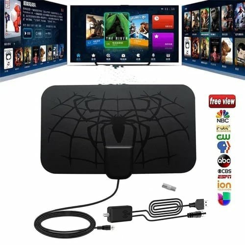 LAST DAY 75% OFF - Spider pattern new HDTV cable antenna 4K (5G chip, can be used worldwide)