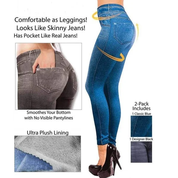 LAST DAY 80% OFF - Denim Leggings - Thermal Fleece Denim Jeggings