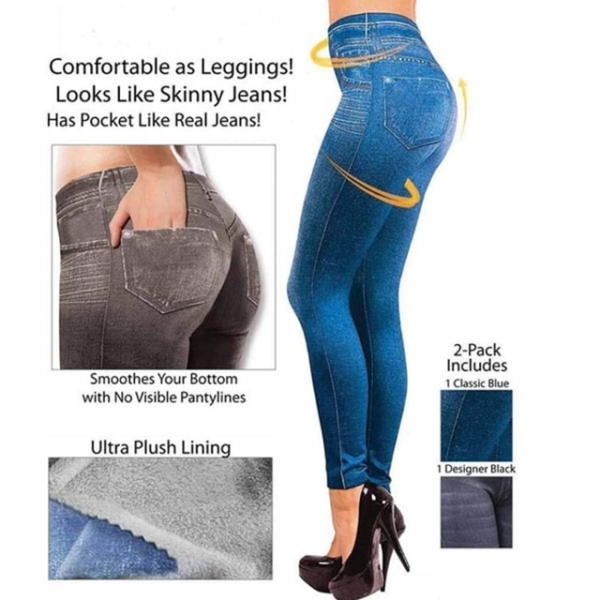 LAST DAY 80% OFF - Denim Leggings - Thermal Fleece Denim Jeggings