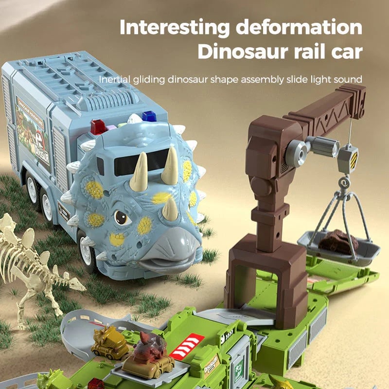 Last Day 80% OFF - New Dinosaur Transforming Engineering Truck Track Toy Set