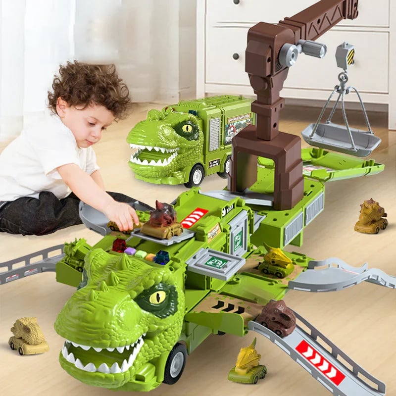 Last Day 80% OFF - New Dinosaur Transforming Engineering Truck Track Toy Set