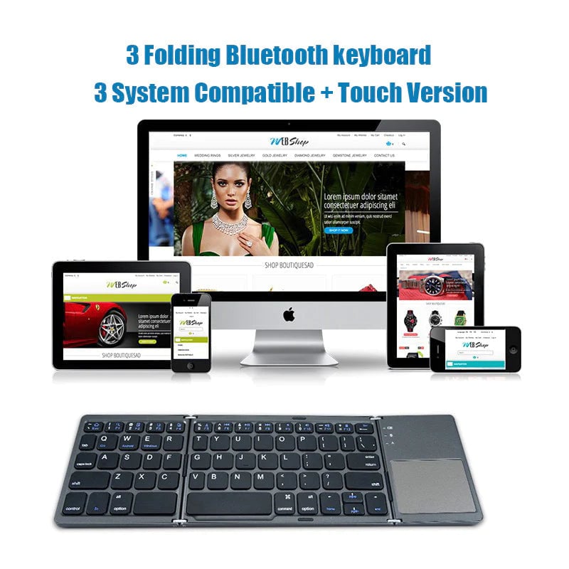 Last Day Promotion 49% OFF - Foldable Bluetooth Keyboard with Touchpad