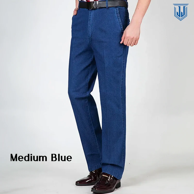 LAST DAY SALE OFF - Men's High Waist Straight Fit Stretch Jeans