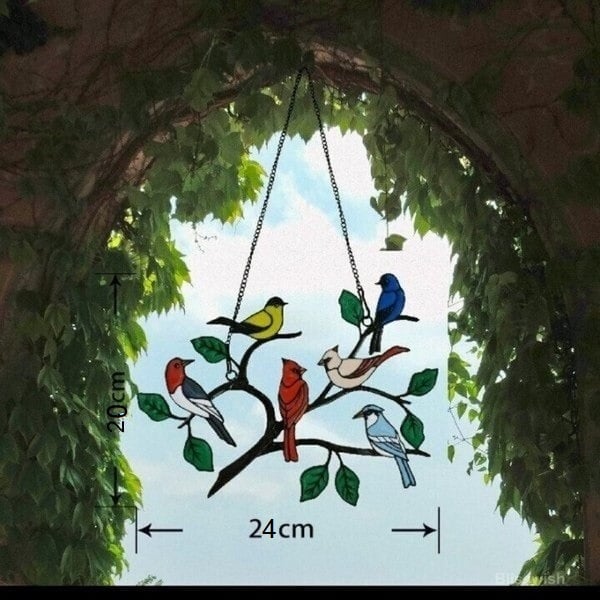 Last Day Special Sale - The Best Gift-Birds Stained Window Panel Hangings