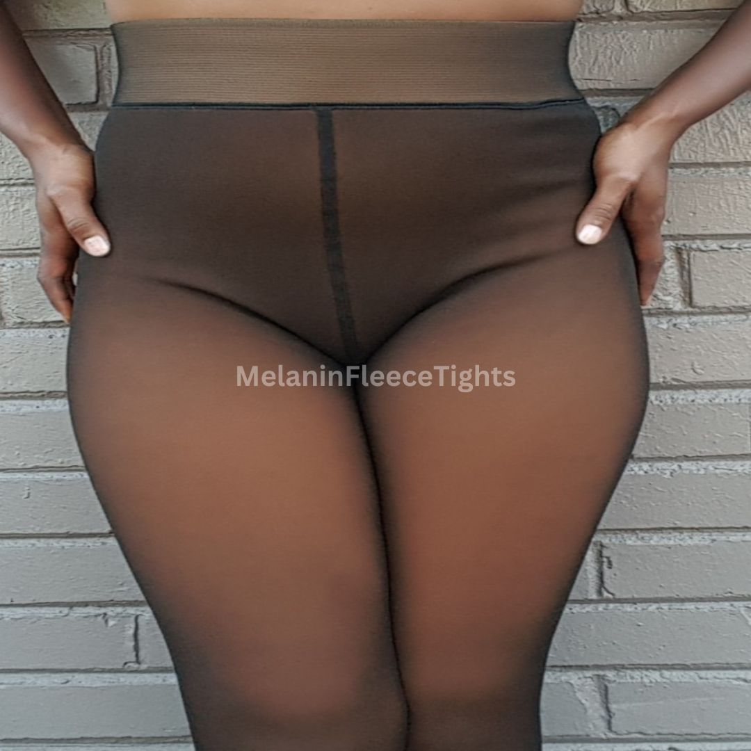 Melanin Fleece Tights - Sheer Black Effect