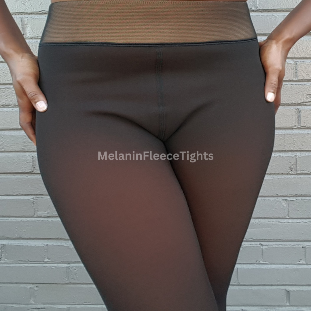 Melanin Fleece Tights - Sheer Black Effect