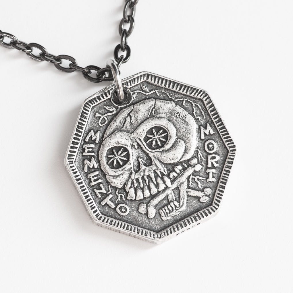 Memento Mori Silver Coin - Memento Vivere Reminder Token