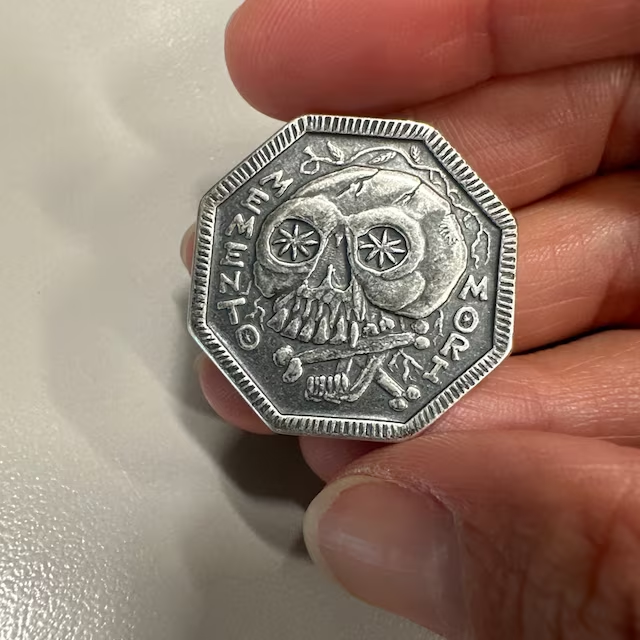 Memento Mori Silver Coin - Memento Vivere Reminder Token