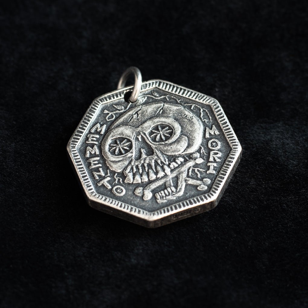 Memento Mori Silver Coin - Memento Vivere Reminder Token