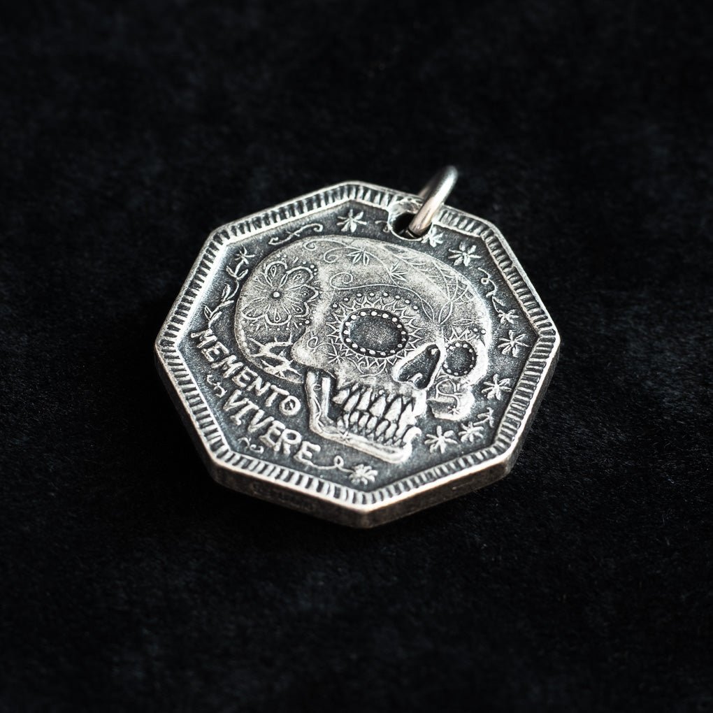 Memento Mori Silver Coin - Memento Vivere Reminder Token